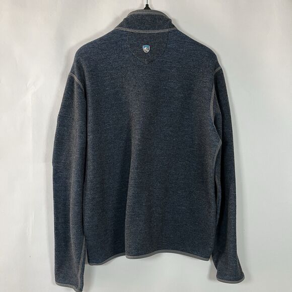 Kuhl Chianti Fleece 1/4 Zip Pullover Medium Poly Wool Blend Navy Blue Gorpcore - Picture 8 of 10